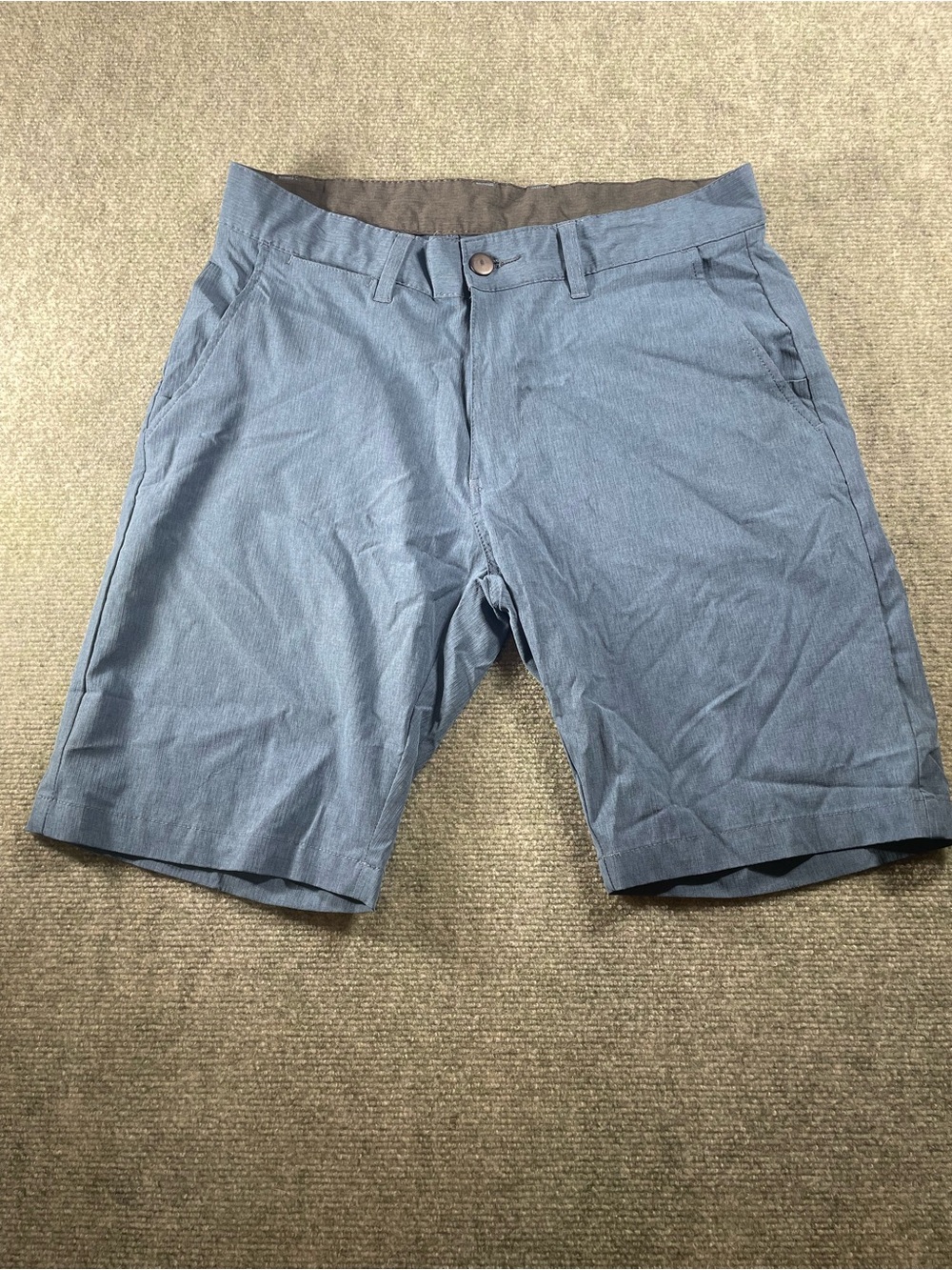burnside Light Blue Flat-Front Chino Shorts